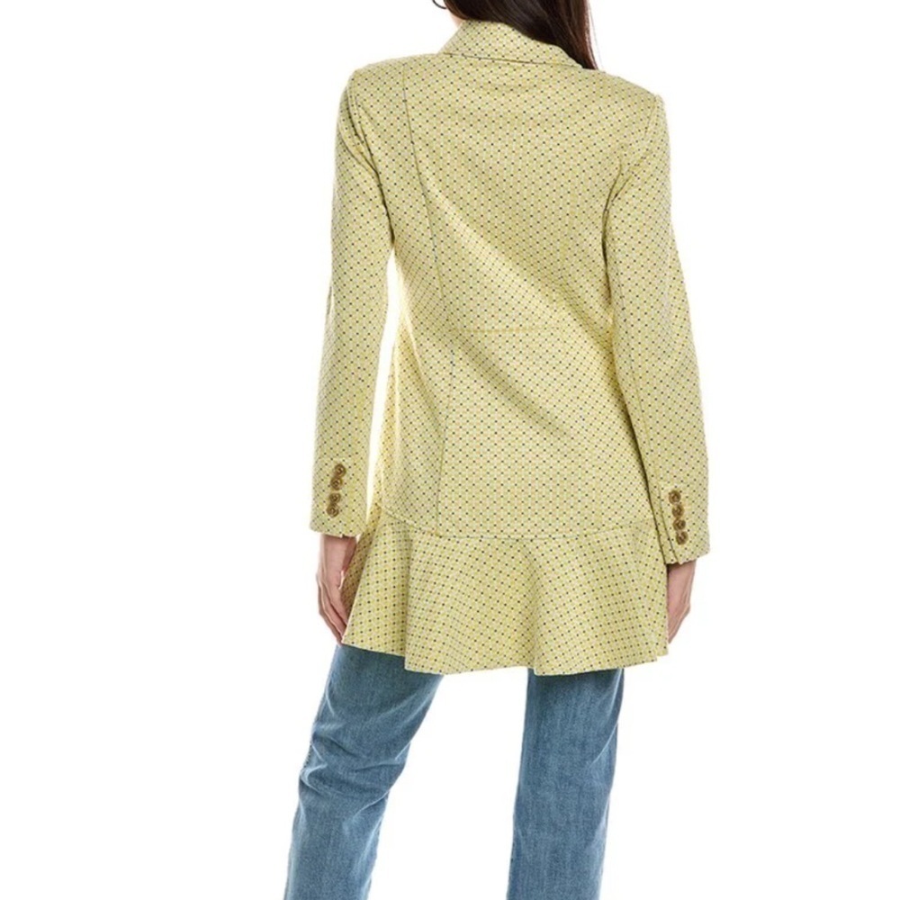 Cabi Women’s Hobnob Topper Jacket Swing Coat Daffodil Yellow Geometric Design S - Picture 3 of 15